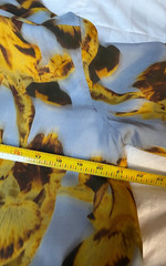 J. CREW MIDI DRESS WITH SLIP IN BLUE LARGE IRIS PRINT IN YELLOW LONG SLEEVE L-XL