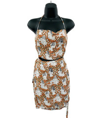 ** REFORMATION Coconut Cut out mini Dress, Sz 0. Halter neck, wrap-style. Nymph