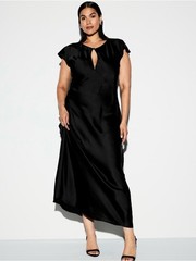 The Occasion by Old Navy Flutter-Sleeve Keyhole Satin Maxi Dress Size 2XL NWOT