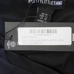 PrettyLittleThing Black Halter Neck Maxi Dress Size 10 US 14 UK Slinky Ruched NW