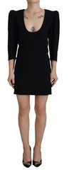 DSQUARED2 Dress Black Polyester Long Sleeves Bodycon Sheath IT38/US4/XS 1070usd