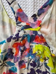 Alice + Olivia Silk Floral Watercolor Racerback Tank Dress Large L