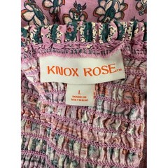 Knox Rose Pink Floral Paisley Large Tiered Maxi Dress Sleeveless Smocked Boho
