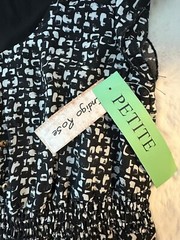 Indigo Rose Midi Dress Womens PS Black/White Print Flutter Sleeve Boho Casual