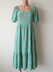 Mango Mint Green Floral Mid Ladies Dress – Size 12