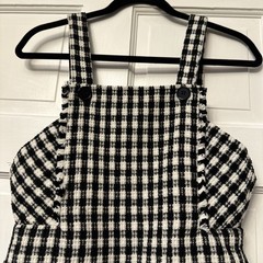 Francesca&rsquo;s Black and White Sleeveless Dress Size XS Overall 90’s Style Pockets!