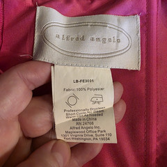 Alfred Angelo Hot Pink Satin Strapless Cocktail Dress Black Velvet Bow Sash 14
