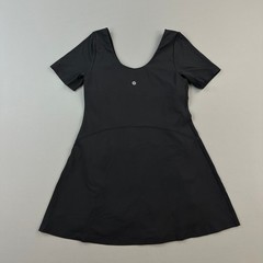 Lululemon Align Dress Womens (8) Medium Black Short Sleeve Tennis Built In Short