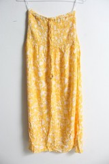 Select Womens Strapless Tassle Midi Beach Dress – Yellow – Size 10 (m38)