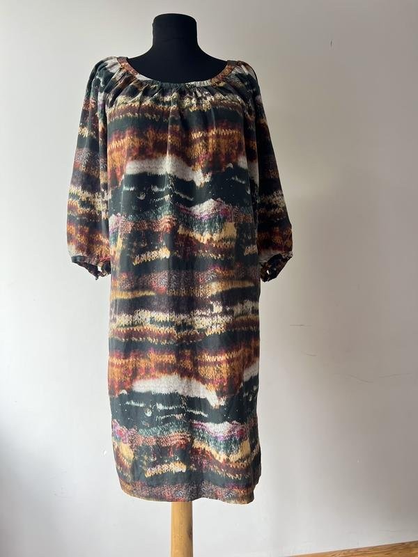 Women BOSS Orange Dress Multicolor Silk 42-44