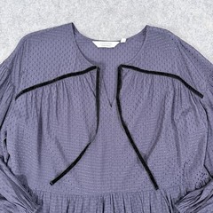 & Other Stories Pinhole Texture Babydoll Mini Dress Fit Women&rsquo;s Size 2 Navy Blue