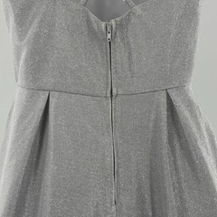 Crystal Doll Sleeveless Silver Metallic Glitter V-Neck Mini Dress Sz 11 Pockets