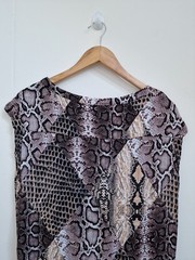 NEXT Boxy Multi Snakeskin Printed Shift Dress Size 12 Layering Pattern Clash VGC