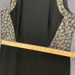 NEW $150 Ann Taylor Black Animal Print Leopard Sleeveless Sheath Dress Size 12