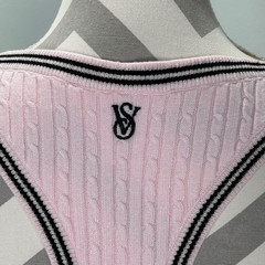 VICTORIAS SECRET Luxe Pink Ribbed Cable Knit Racerback Maxi Slip Dress L