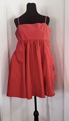Urban Outfitters Orange/Red Theodora Poplin Mini Dress Sz XL With Pockets