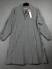 Jude Connally Florence Dress Womens Medium Black Gingham Jude Cloth Check $238