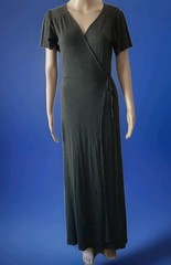 Rolla Costa Women&rsquo;s Wraparound Maxi Dress Gray Size Small Stretch NWT