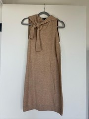 1. State Sleeveless Knit Tie-Neck Midi Dress in Camel