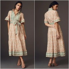 NWT! Size: M Sue Sartor Hamilton Kaftan in Coral/Cora