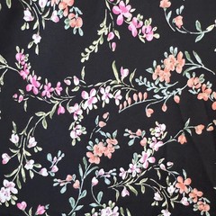 Inspired Hearts Black Floral Satin Midi Slip Dress Adjustable Straps Slit XL