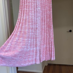 Scanlan Theodore Pleated Rib Placket Dress Pink Pastel VGC RRP$900 Size M