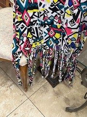 Rouge Collection Plus Size Geometric Wild Color Sleeveless Dress Size 1X