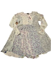Sacred Threads Size Medium/ Large Floral Round Neck Dolman Sleeves Dress NEW
