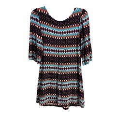 Isle Apparel Tunic Dress M Multicolor Mini Southwestern Geometric Boho Indie