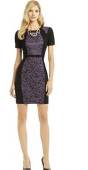 Yoanna Baraschi Purple Rain Contrast Dress Sz 6 Zipper Back Purple Black Dressy