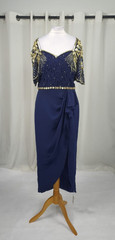 Virgos Lounge Laila Embellished Midi Dress Navy Size UK 10 LN061 MM 10