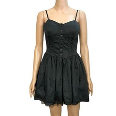 Forever 21 Twist Gothic Corset Mini Dress XS/S Fit And Flare Tulle Black Fairy