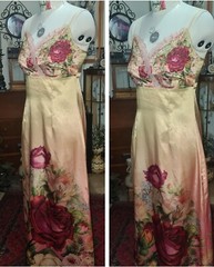 Michal Negrin Light Comfort Dress Camisol Style Floral Satin Sz. »S » ~ NWT