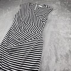 Calvin Klein Black White Striped Stretch Sheath Dress Women&rsquo;s 10 Sleeveless