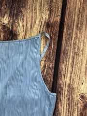 New Pretty Garden Adjustable Strap Bodycon Textured Dress, Slit, Light Blue, XXL
