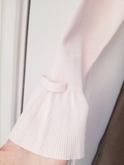Ted Baker Zadi Knit Frilled Combo Midi Dress Size TB 3 UK 12 Pink Khaki
