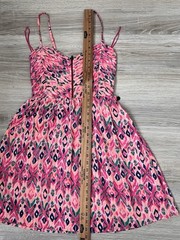 Roxy « A Shore Thing » Pintucked Front Zip Smocked Dress Small Resort Beach Party