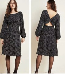 Anthropologie Black White Polka Dot Agatha Midi Dress Women’s Size 6 NWT $160