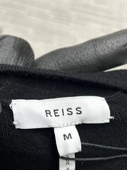 Reiss Midi Sweater Dress Womens Medium Black Stretch Tailored Knit Ribbed New