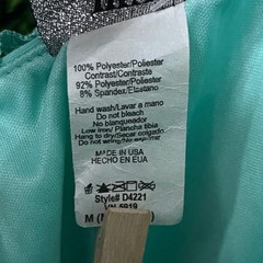 Va Va Voom Dress MediumTurquoise Halter Rhinestone Accent Knot Waist Maxi 3576