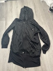 Intimissimi Black 100% Silk Zip Up Jacket Dress Size Small Made In Italy