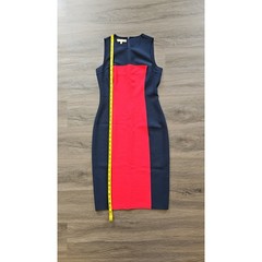 Michael Kors Italy Navy Red Colorblock Virgin Wool Tailored Sheath Dress Size 6