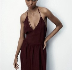 Zara Limited Edition Women&rsquo;s Maxi Dress Burgundy Collection S/S 2021 Size M
