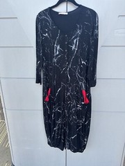 Hagara Israel Women’s Abstract Lagenlook Midi Tunic Dress Art To Wear Boho Sz L