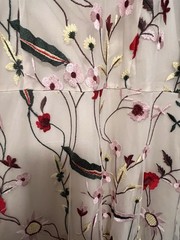 Juicy Couture Black Label Nude Wildflowers Embroidered Mesh Maxi Dress