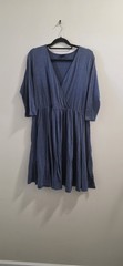 TORRID Blue Half Sleeve Jersey Surplice Faux Wrap V-neck Midi Dress Size 2X #A95