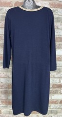 Lilly Pulitzer Devlin Sweater Shift Dress Navy Blue Merino Wool Sz L