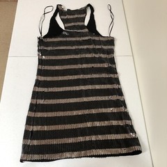 Women&rsquo;s Joe&rsquo;s Jeans Black Silver Sequin Striped Dress M Racerback READ