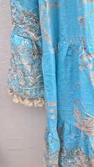 Antica Sartoria Boho Turquoise & Gold Embroidered Mini Dress – Tassel Beach New
