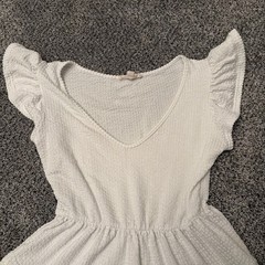 Rolla Costa Size Small White Junior Flowy Short Sleeve Dress